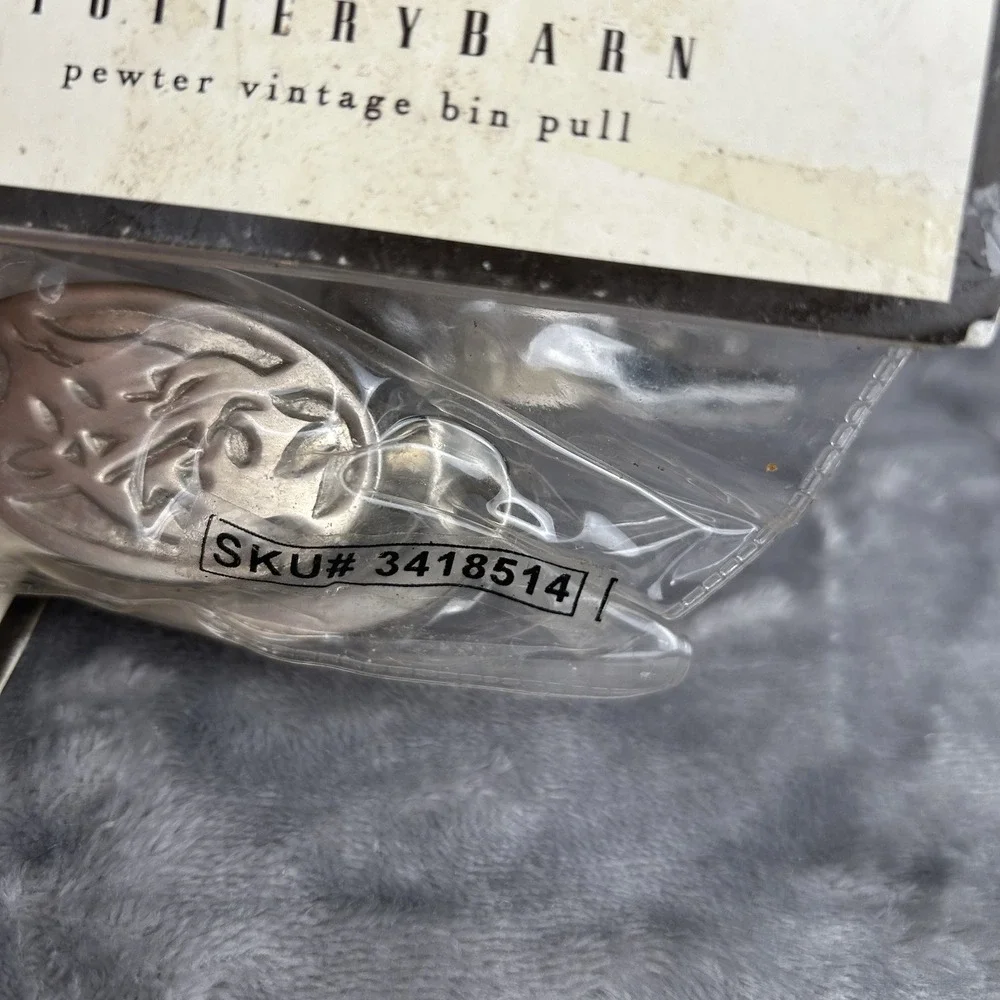 Pottery Barn Pewter Vintage Bin Pull Drawer Door Hardware Multiple Available NOS